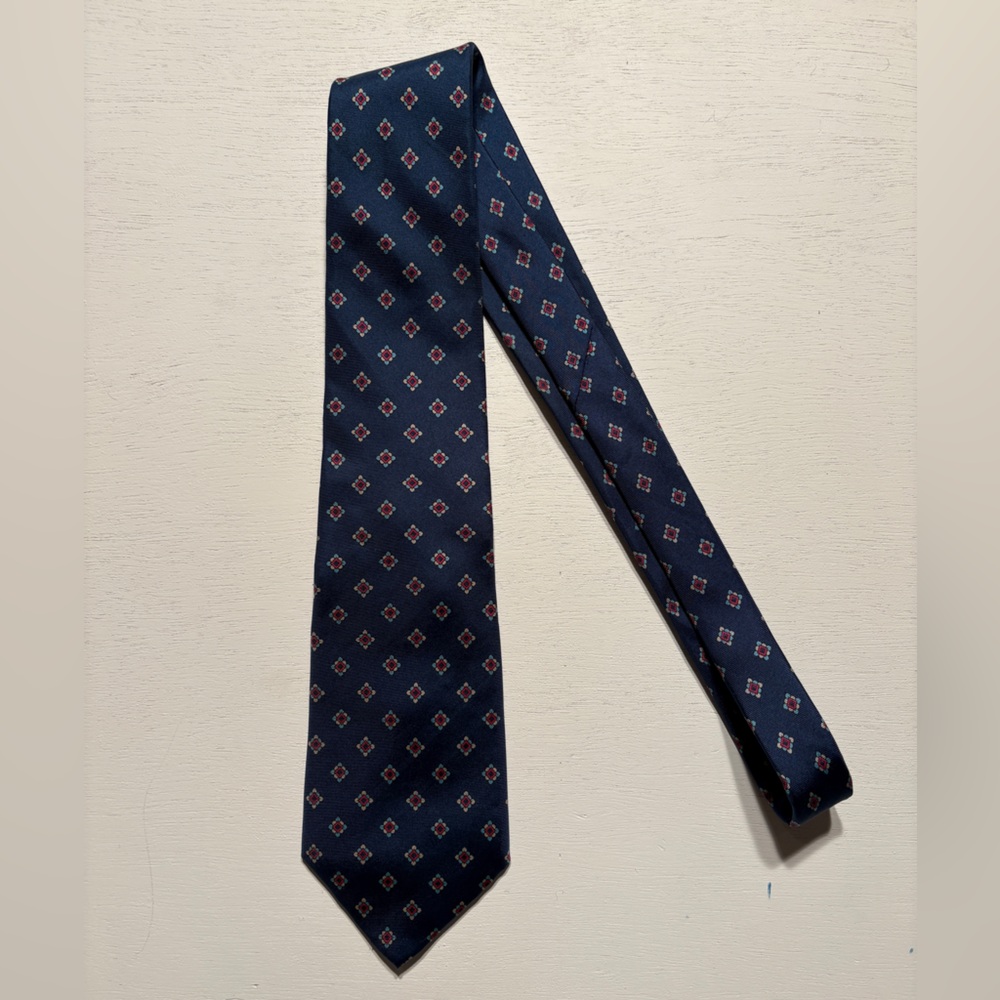 Yves Saint Laurent Dark Blue Geometric Men's Tie